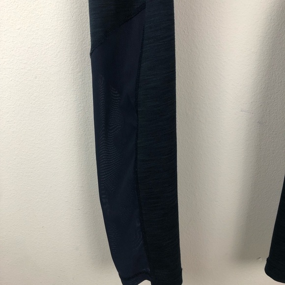 Zella by Nordstrom Navy athletic running leggings with mesh detail down leg - Picture 5 of 14